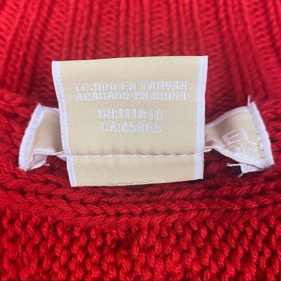 Michael Michael Kors Red Short-sleeve Button Sweater Size Medium - Picture 7 of 9